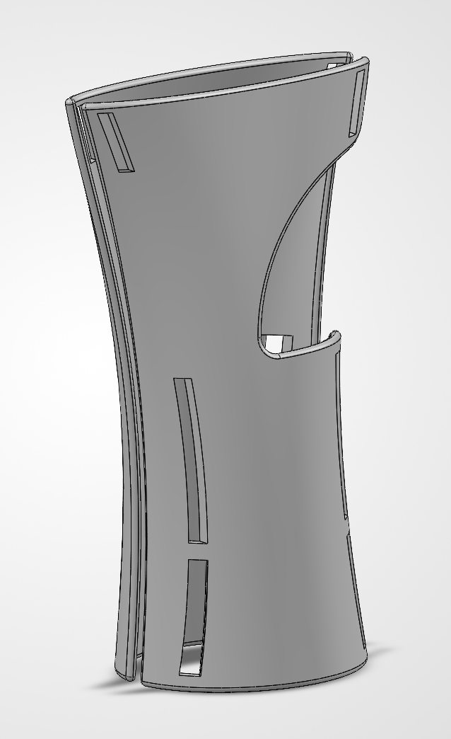Modern SolidWorks brace reference used for the BraceForge website model