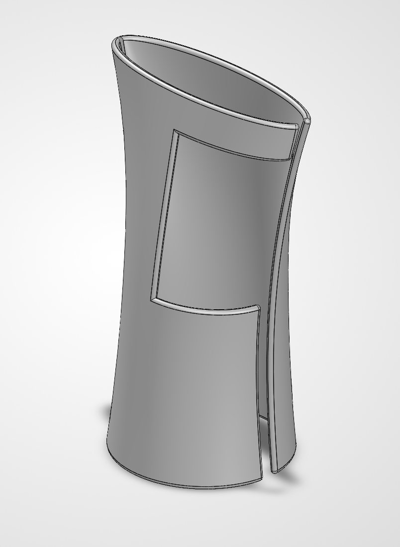 Second SolidWorks brace CAD version without ventilation holes